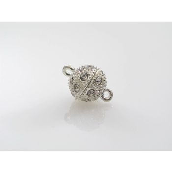 Magnetna kopča sa cirkonima  16 x 20 mm, boja srebra    ( MAGKOP109S16 )