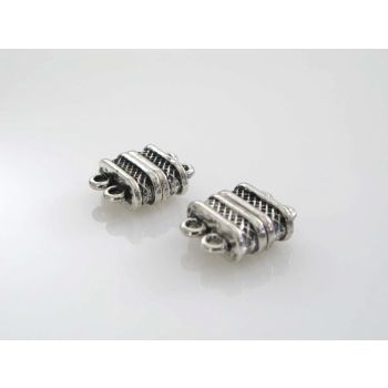 Magnetna kopča  za 2 niza,  18x16 mm,  boja antik srebra    ( MAGKOP115AS )