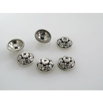 Ukrasna kapica za perle  10x6 mm, boja antik srebra   ( MKOK-KAP101AS )