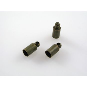 Metalna kapica/završetak za kožu,kanap... 4 mm , antik bronza ( MKOK-KAP116AM ) 