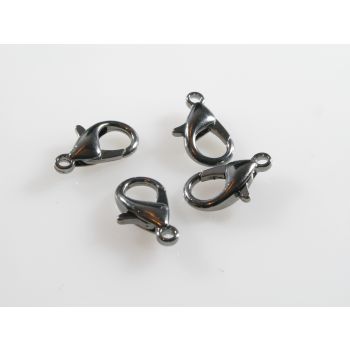 Lobster kopča za nakit boja hematit crna. Dimenzije 16x9mm, boja hematit crna (MKOK-KL503-HC)