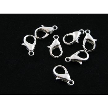 Metalna lobster kopča 15x8 mm, boja srebra (23MK26D/504-15S)
