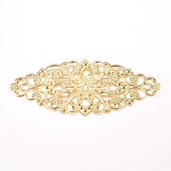 Metalna filigranska podloga za Minđuše, broševe ... 81x35x1mm- boja zlata   ( MKOK-POD100Z )