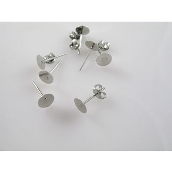 Igle za Minđuše sa osnovom za lepljenje 6mm (MKOK-UD08-6NIK)