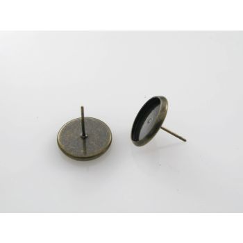 Osnova za Minđuše za punjenje, podloga 12x3 mm, boja antik bronza ( MKOK-UD100AM )