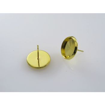 Osnova za Minđuše za punjenje, podloga 14 mm, boja zlata ( MKOK-UD101Z )