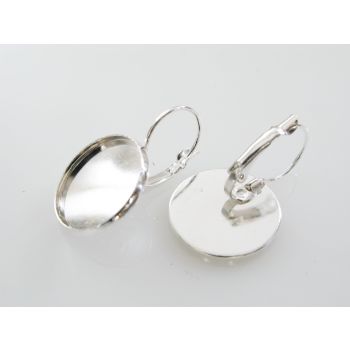 Osnova za Minđuše za punjenje 32x20mm, podloga 18x3 mm, boja srebra ( MKOK-UD102S )