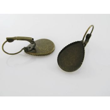 Osnova za Minđuše za punjenje 33x14mm, podloga 18x13 mm, boja antik bronza ( MKOK-UD103AM )