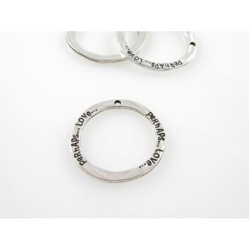 Ukrasna alka u boji Tibetanskog srebra-  30 mmx 1,2mm., otvor 23mm PERHAPS...LOVE.... (MKOK-UKA102)