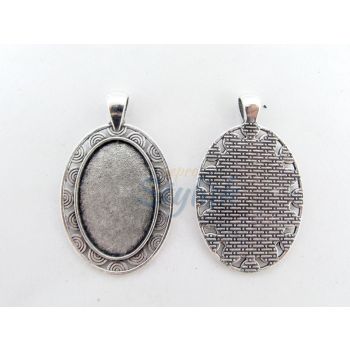 Osnova za medaljon. Boja antik srebra. Dimenzije: 48x30mm, unutrasnja 20x30mm. (MKOZPM-15S)