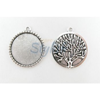 Osnova za medaljon. Boja antik srebro. Dimenzije: 32x28mm, unutrasnja 25mm. (MKOZPM-7S)