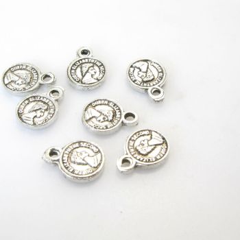 Privezak 11 x 8 mm,- boja antik srebro  ( MKPRIV120AS )