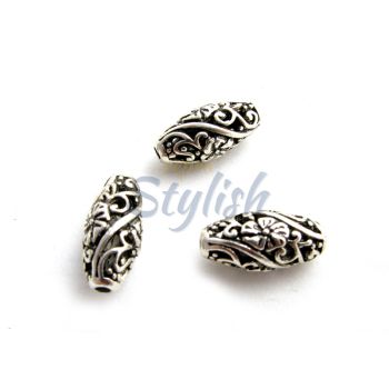 Metalna filgrin perla u tibetanskom stilu. Boja antik srebro. Dimenzije: 16x8mm (MKPTIBE02)