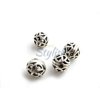 Metalna filgrin perla 12 mm u tibetanskom stilu. Boja antik srebro. (MKPTIBE04)