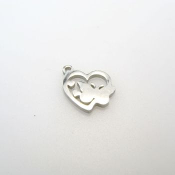 Privezak - Leptir u srcu,  Nerdjajući čelik 304 ( NČPRIV136 )