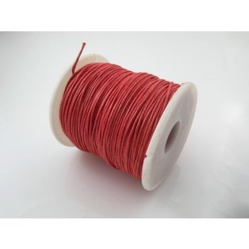Pamučni voskirani kanap 1mm- boja crvena (PAM-VK-K02)