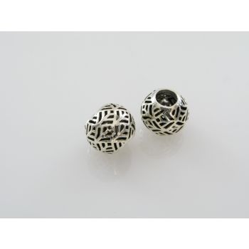 Metalna perla u Pandora stilu 11x9mm, rupa: 5mm, u boji inoxa  ( PANR101S ) 