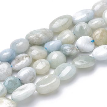 Prirodni Akvamarin  nugets 10~18x10~12x6~8 mm, rupa 1mm  ( PKAKVA01 ) 