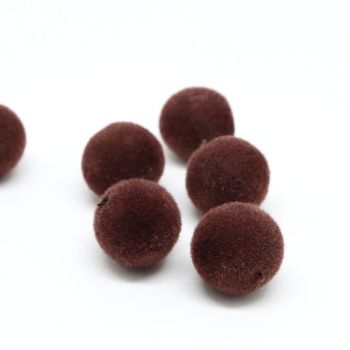 Plišane perle 16 mm, boja braon  ( plis0316)