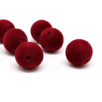 Plišane perle 12 mm, boja bordo  ( plis0412)