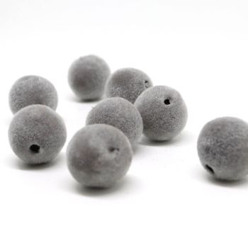 Plišane perle 12 mm,  boja siva ( plis0612)