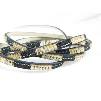 Pljosnata traka (Imitacija kože ) sa printom. Dimenzije trake 6x2mm (PTR-17)