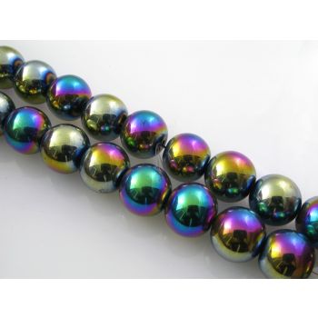 Metalik staklene perle 14mm-metalik zelena SP-ELP14-04