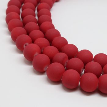 Staklene gumirane perle 8 mm, rupa oko 1mm. Niz sadrži oko 100 perli. SP-GUM105