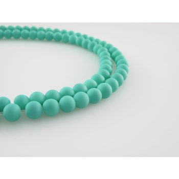 Staklene gumirane perle 8 mm, rupa oko 1mm. Niz sadrži oko 100 perli. SP-GUM109