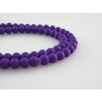 Staklene gumirane perle 8 mm, rupa oko 1mm. Niz sadrži oko 100 perli. SP-GUM121