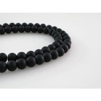 Staklene gumirane perle 8 mm, rupa oko 1mm. Niz sadrži oko 100 perli. SP-GUM135