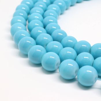 Bojene staklene perle  8 mm, rupa oko 1mm. Niz sadrži oko 100 perli. ( SP-PP162 )