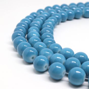 Bojene staklene perle  8 mm, rupa oko 1mm. Niz sadrži oko 100 perli. ( SP-PP166 )