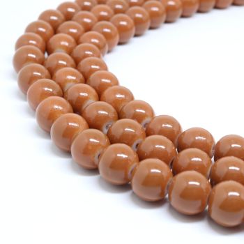 Bojene staklene perle  8 mm, rupa oko 1mm. Niz sadrži oko 100 perli. ( SP-PP178 )