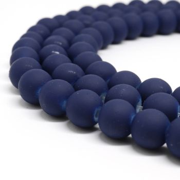 Staklene gumirane perle  8 mm, rupa oko 1mm. Niz sadrži oko 100 perli.(SPGUM143)