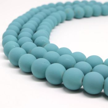 Staklene gumirane perle  8 mm, rupa oko 1mm. Niz sadrži oko 100 perli.(SPGUM149)