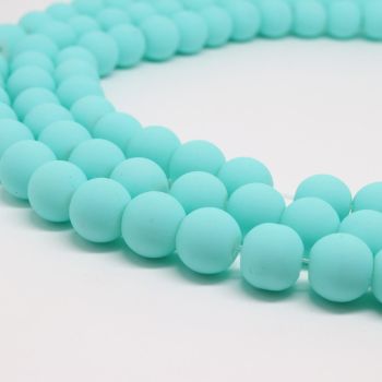 Staklene gumirane perle  8 mm, rupa oko 1mm. Niz sadrži oko 100 perli.(SPGUM151)