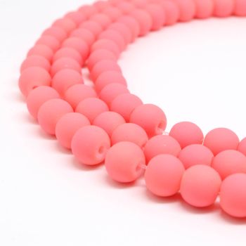 Staklene gumirane perle  6 mm, rupa oko 1mm. Niz sadrži oko 135 perli.( SPGUM158)