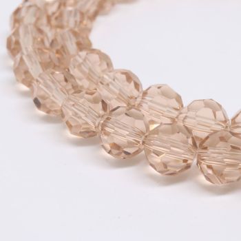 Brušene okrugle staklene perle  8 mm, rupa oko 1mm. Niz sadrži oko 70 perli.(SPO038)