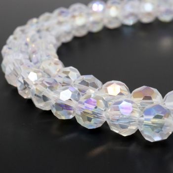 Brušene okrugle staklene perle  8 mm, rupa oko 1mm. Niz sadrži oko 70 perli.(SPO078)