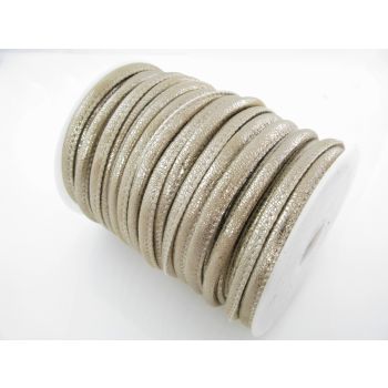 Štepana PU kožica 6mm - light gold