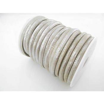 Štepana PU kožica 6mm - Light silver